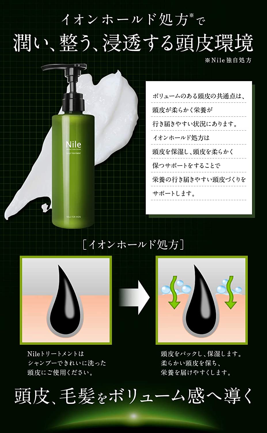 楽天市場 あす楽 スカルプ トリートメント 男性用 メンズ ノンシリコン スカルプ コンディショナー 男性用 280ml 幸せラボ Nile ナイル ヘアケア Nile Official