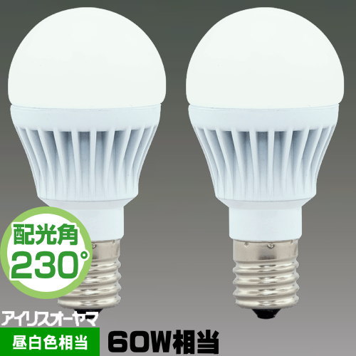 楽天市場】アイリスオーヤマ LDA8L-G-E17/W-6T52P LED電球 小形電球形