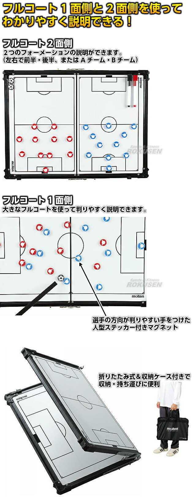 楽天市場 モルテン Molten サッカー 折りたたみ式作戦盤 Sf0070 作戦ボード タクティクスボード 開閉式 ろくせん