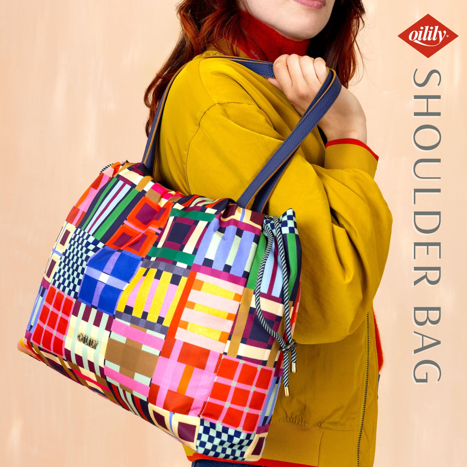 30%OFF 【正規品 オイリリー】ブランド レディース ショッパー グラフィックプリント タータンテープ 【oil1629】母の日トート