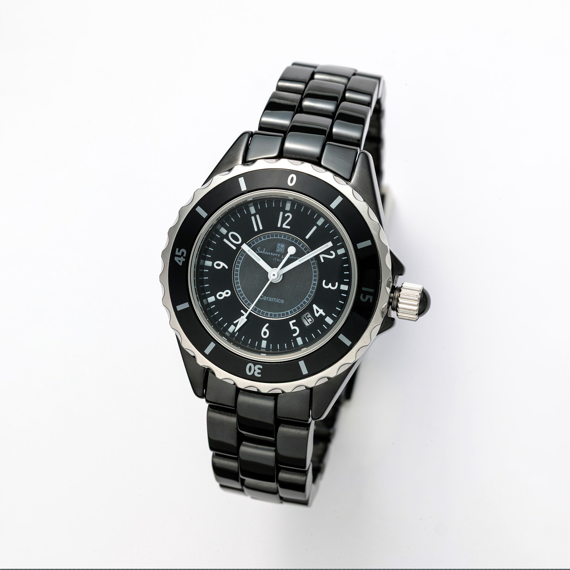 Salvatore Marra サルバトーレマーラ　腕時計　セラミック ウォッチ　SM25151-BKA メンズ レディース 時計 ギフト