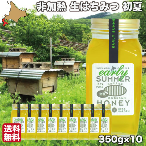 【P+2倍 4日20:00-10日1:59迄】 はちみつ 非加熱 国産 生蜂蜜 初夏 350g×10 純粋 ハチミツ 北海道 お歳暮 ギフト 大沼ガロハーブガーデン