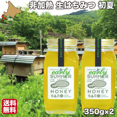 【P+2倍 4日20:00-10日1:59迄】 はちみつ 非加熱 国産 生蜂蜜 初夏 350g×2 純粋 ハチミツ 北海道 お歳暮 ギフト 大沼ガロハーブガーデン