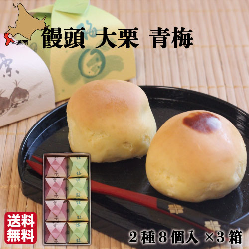 饅頭 大栗 青梅 8個 各4 3箱 函館 菓々子 かかし 北海道 和菓子 法事 おまとめ買い 大きな栗と青梅がまるごと入った老舗和菓子店の栗饅頭 菓々子 菓子処 Volleybalcluboegstgeest Nl