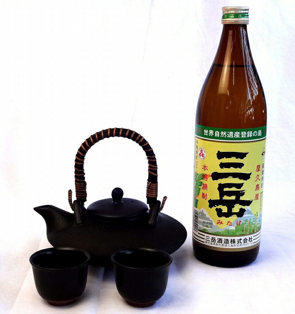【最大2000円オフクーポン10日1:59迄】黒千代香セット2客ツル付（芋焼酎 三岳 900ml 25度）