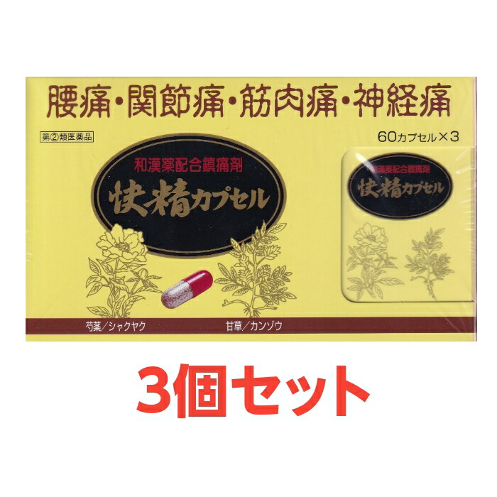 腰痛 蝶つがい痛 腕力痛 神経痛 快精宇宙カプセル 和漢薬組みあわせる鎮痛剤 60宇宙カプセル 3個書き割り【任ずる第2類飲み薬】