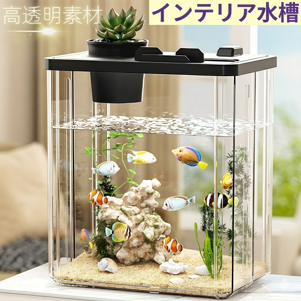 楽天市場】水槽 セット おしゃれ 小型 アクリル水槽 卓上 インテリア