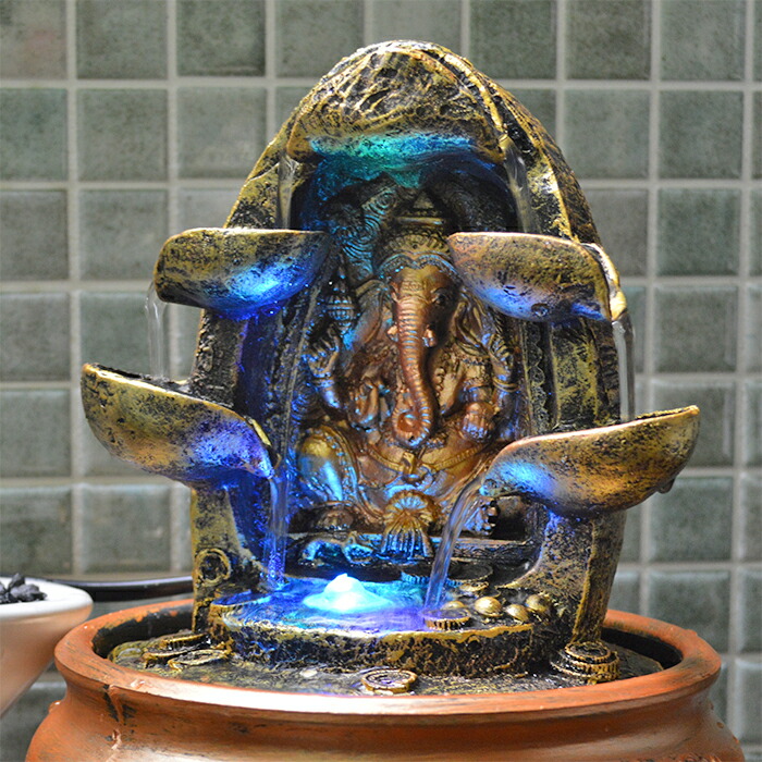 流れのオブジェ ガネーシャ 小形a 室内吹き上げ 水の片よる装飾物 具足噴水 置物 ガネーシャ容 いやし 意欲を叶えるゾウ 金運引上げる 財運アップ 開運 思入れる 専門振るう 昨今プロフィット 外形の神状態 ゾウの神様 U102 賜物 恵投 噴水 卓上噴水 風水 いやし ランプ