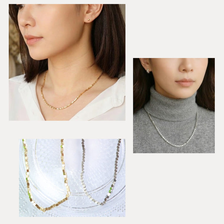 ネックレス 金属アレルギー対応 サージカルステンレス つけっぱなし OK