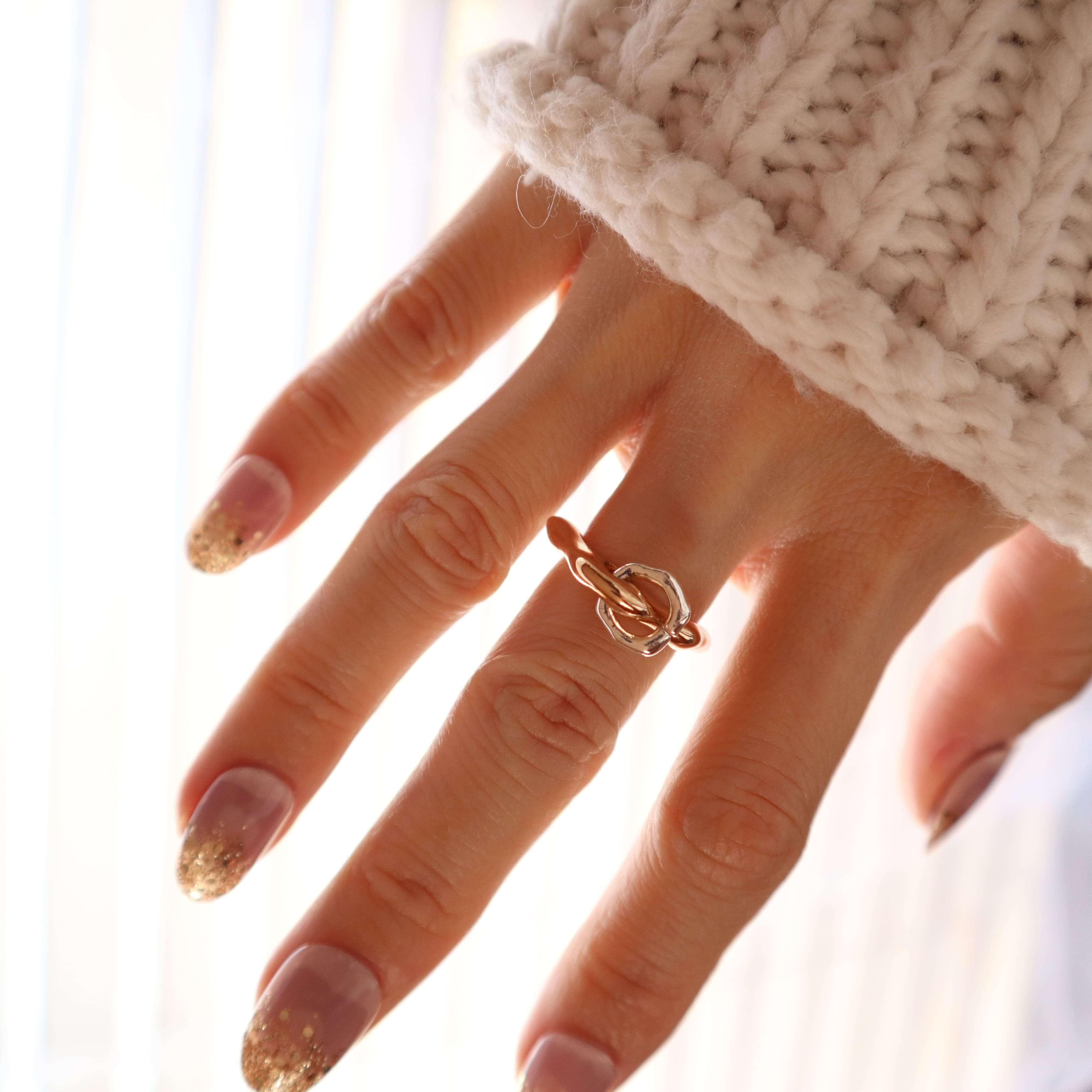 福袋対象】リング 指輪 バイカラー ミックスカラー デザインリング