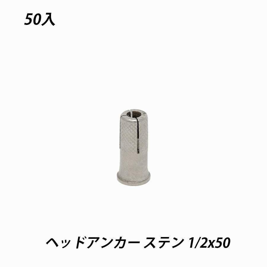 【最大10％OFFクーポンあり】ヘッドアンカー 1/2x50 50個 ヘッドインアンカー ステンレス コンクリート｜SEIKO建材