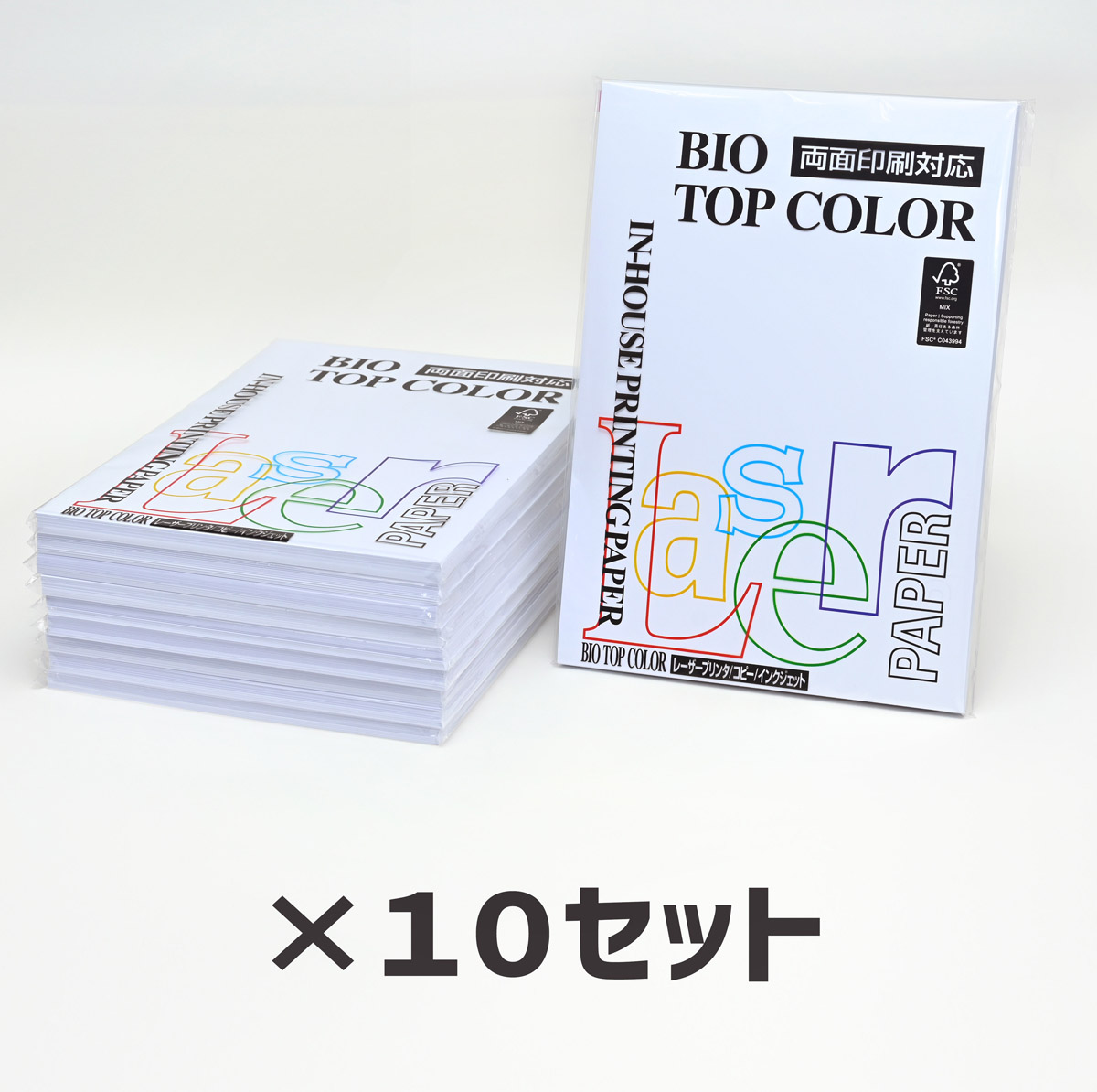 10冊セット｜ 伊東屋 バイオトップカラー BT100 ホワイト 80g 1冊100枚入り Itoya mondi BIO TOP COLOR