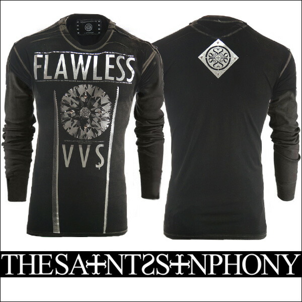 新作【THE SAINTS SINPHONY/セインツシンフォニー】PARAGON Tシャツ（長袖・ブラック・BLK）メンズ【送料無料】レアなダイアモンドプリントが目を惹く！バックにはセインツらしいロゴプリントも入っています！【インポート】【正規品】 16,500円
