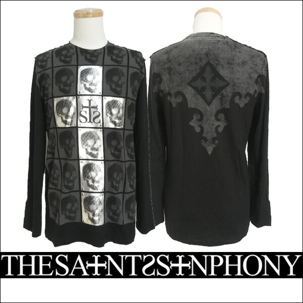 新作【THE SAINTS SINPHONY/セインツシンフォニー】KILLA CAM Tシャツ（長袖・ブラック・BLK）メンズ【送料無料】定番人気のスカル×クロスのモノトーンデザインが登場！バックスタイルもCOOLです！【インポート】【正規品】