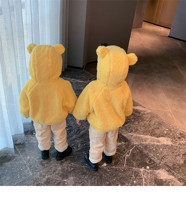 クマ耳ボアジャケットアウター 親子 ペアルック 男の子 女の子 レディース 秋冬 プレゼント ギフト 誕生日 リンクコーデ 親子 ペア 双子 コーデ お揃い おそろい 家族 韓国子供服 服 Kanal9tv Com