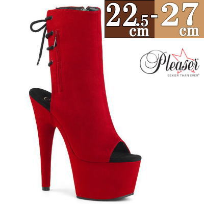 Pleaser | 18cmヒール|21.5cm~28cm| プリーザー 厚底ブーツ ショートブーツ 赤 オープントゥ 編み上げ ピンヒール ポールダンス ダンサー ヒール ダンス レディース 靴 公式 ADORE-1018FS ADO1018FS/RFS/M zx|SHOP LaLa
