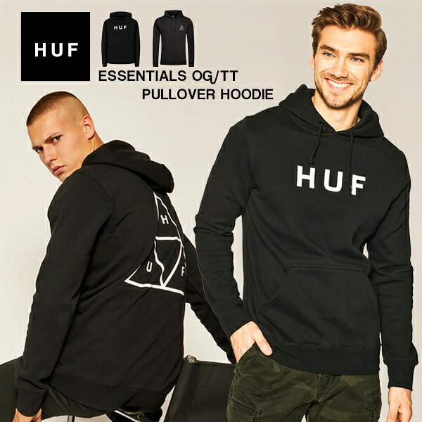 ハフ HUF パーカー 汗水 ティーシャツ メンズ レディース男女兼用 PF00099 PF00100 ロゴタイプ トリプルトライアングルユニセックス 黒 黒いこと m l xl