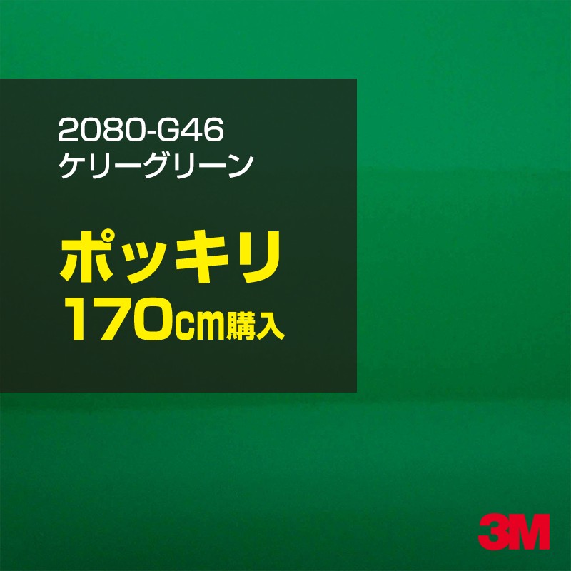 3M カーラッピングフィルム 車 カーラッピングシート 2080-G46 ケリーグリーン 【W1524mm×170cm】 2080G46 グロス 光沢あり 艶あり 白 カーラップフィルム DIY ボンネット スリーエム 送料無料 保護フィルム 非ダイノック 粘着シート カッティングシート
