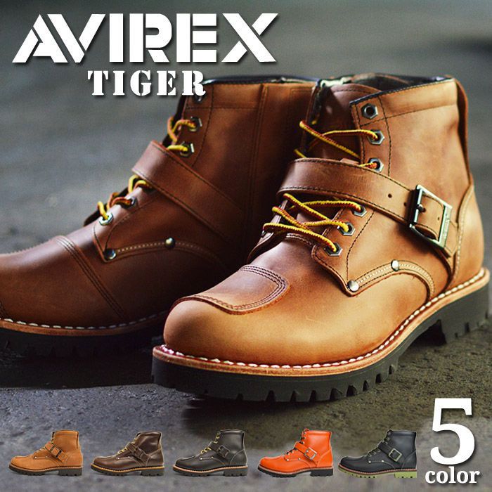 【送料無料】AVIREX アビレックス TIGER タイガー ブーツ メンズ 本革 ブーツ ショートブーツ エンジニア レザーブーツ 革 靴 ミリタリーブーツ サイドジッパー YAMATO ヤマト ライダース/2026新作 春夏 トレンド