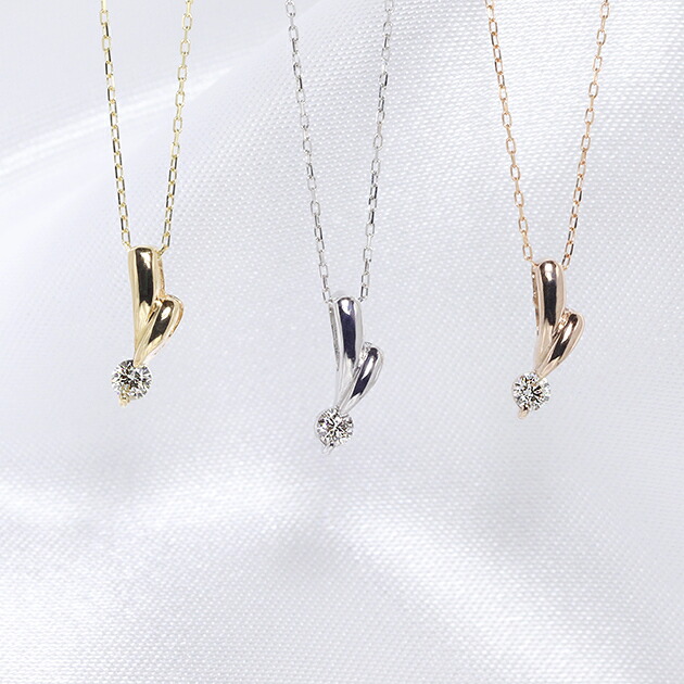 K10YG/WG/PG 一粒 天然ダイヤモンド 0.06ct ネックレス ペンダント イエローゴールド ホワイトゴールド ピンクゴールド ファッション ジュエリー アクセサリー レディース 1粒 ひと粒 ダイアモンド 4月誕生石 送料無料 品質保証書 プレゼント ホワイトデー