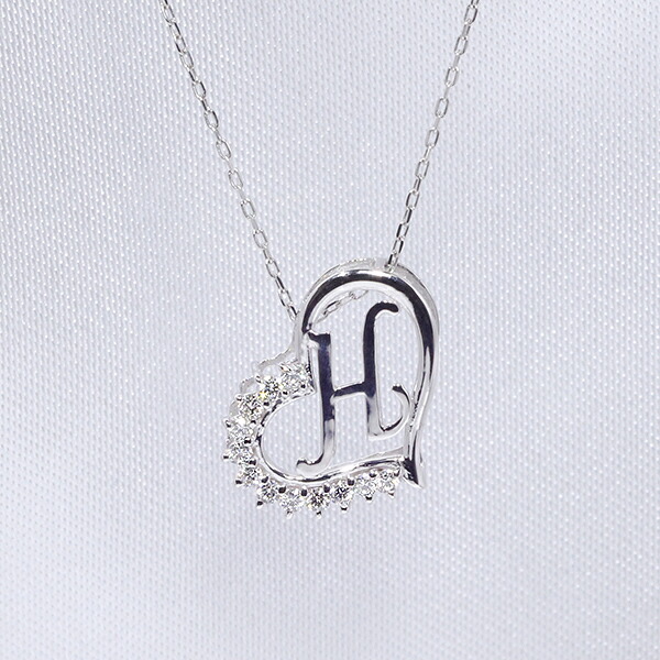 K18WG Ｈ イニシャル ペンダント ダイヤモンド ネックレス 18金ホワイトゴールド ファッション ジュエリー レディース アクセサリー 「4P108HWG」【送料無料】 *