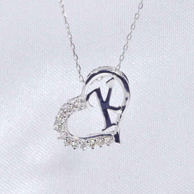 K18WG Ｋ イニシャル ペンダント ダイヤモンド ネックレス 18金ホワイトゴールド ファッション ジュエリー レディース アクセサリー 「4P108KWG」【送料無料】 *