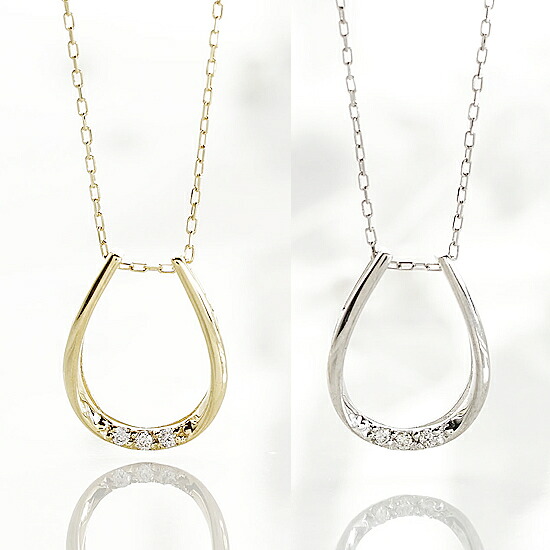 K18YG　WG　ペンダント ダイヤペンダント ネックレス 0.02ct ホワイトゴールド イエローゴールド　ファッション　ジュエリー　アクセサリー　レディース　4月誕生石　【送料無料】
