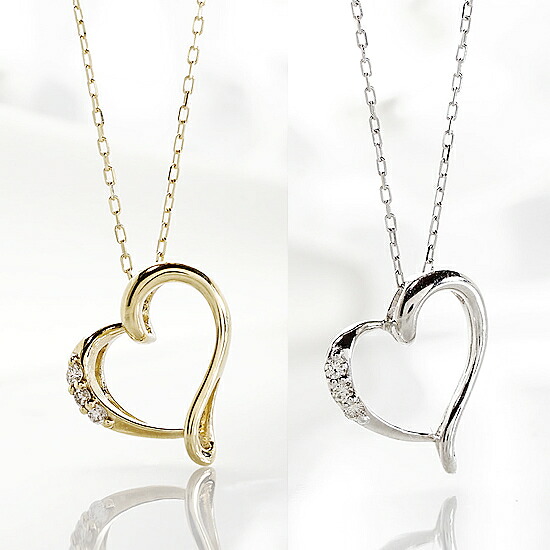 K18YG　WG　3石　ダイヤ　ペンダント ネックレス 0.03ct ホワイトゴールド イエローゴールド　ファッション　ジュエリー　レディース　アクセサリー　4月誕生石【送料無料】