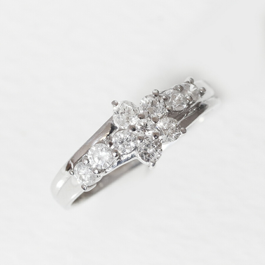 値下げ))花モチーフ ゴールドリング ダイヤモンド0.5 k18 指輪 ダイヤモンド フラワーリング 18金 k18 18k イエロー