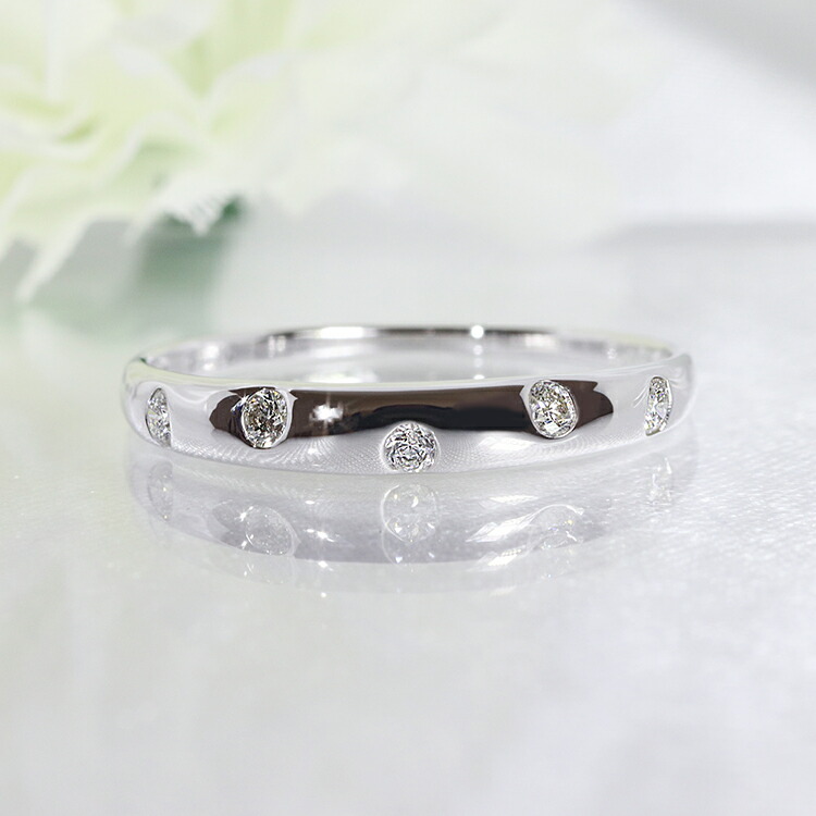 楽天市場】pt900【0.05ct】pt900 ダイヤモンド ドット リング 【送料