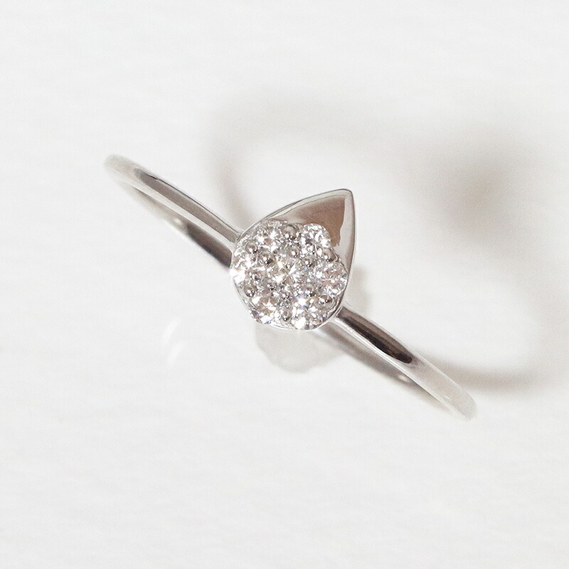 Pt900 プラチナ しずく 0.08ct 天然ダイヤモンド リング 指輪 雫 涙 ティアドロップ ファッション ジュエリー アクセサリー レディース ダイア