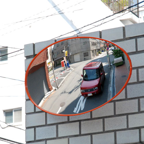 ガレージミラー カーブミラー 楕円型　330×550 車庫入れ 子供の飛び出し