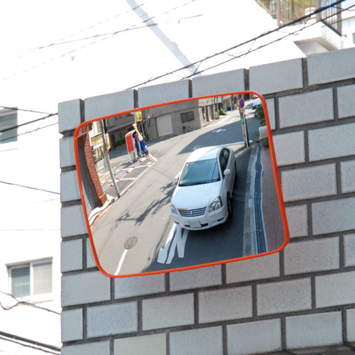曲線状の形銀鏡 車宿り銀鏡 身寄り用 角型 400×300 車宿り入れ 小わっぱの飛び出し