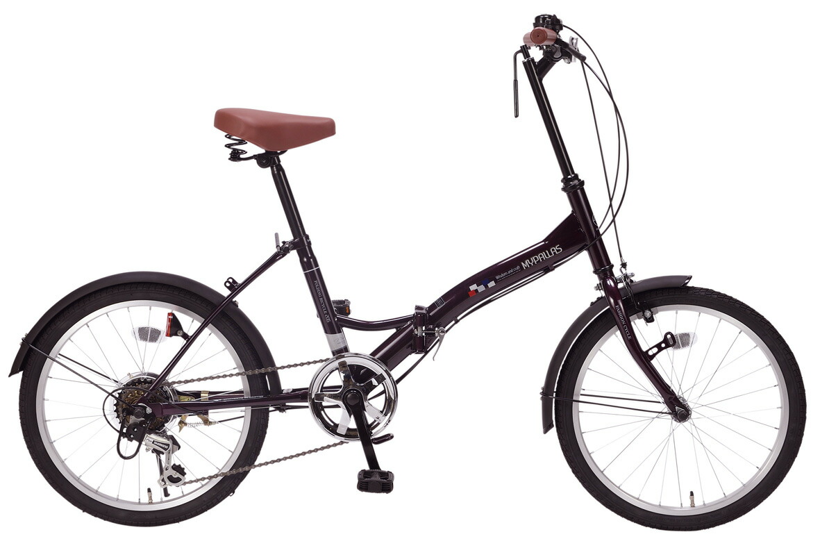 PP GR/ マイパラス MYPALLAS M-205W/ BK/ 折畳自転車20・6SP セージグリーン色/ ディープパープル色 シルキーホワイト色/ マットブラック色/