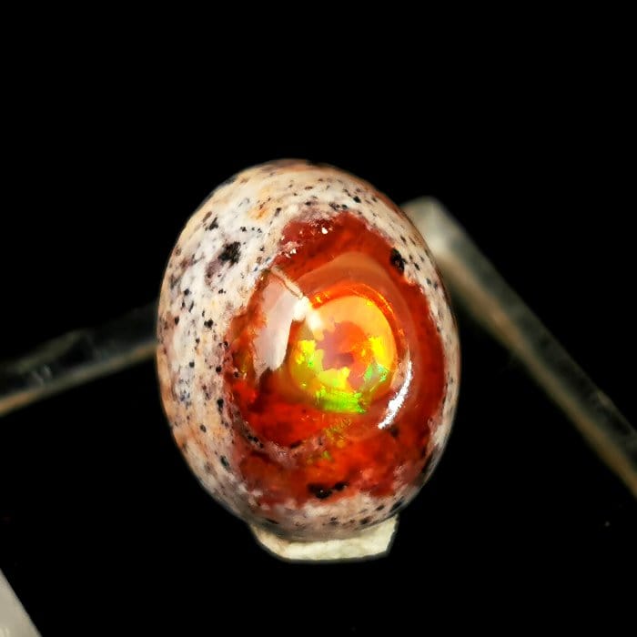 キラキラ游色 エッグインカンテラオパール メキシコ産 ファイヤーオパール 1.27g 6.35ct Mexico産 【送料無料】