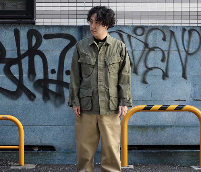 ORSLOW オリーブ シャツジャケット Mサイズ 完売品 orSlow オアスロウ ノンリップ ジャングルファティーグ