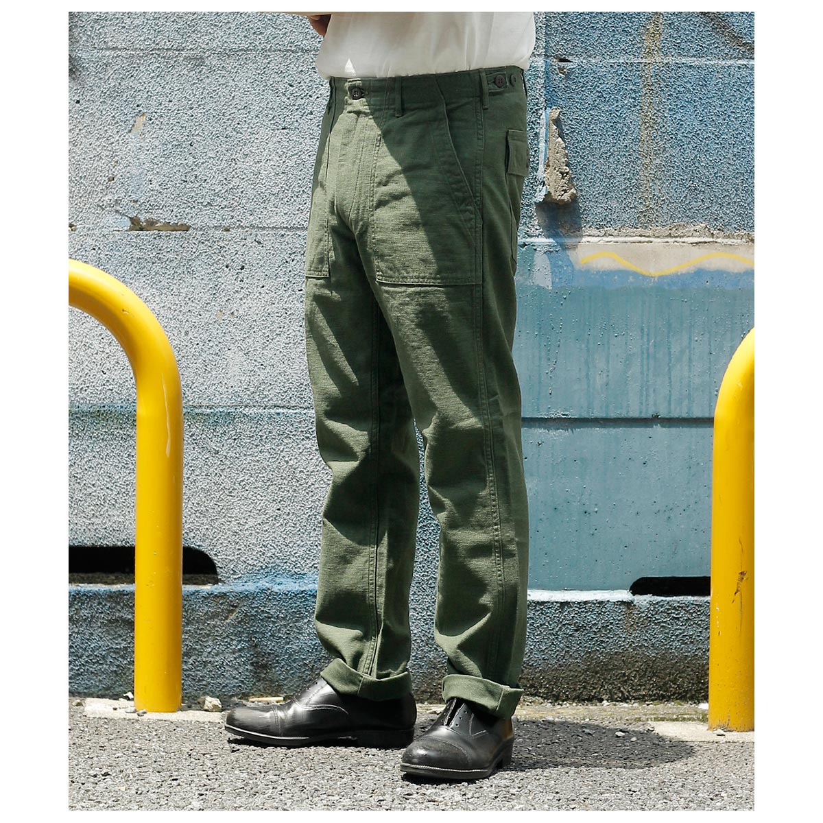 ok Slow ワークパンツ スリム Mサイズ オリーブグリーン ルーズ