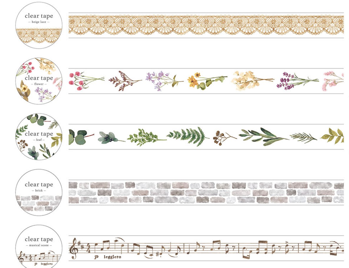 楽天市場】クリアテープ 15mm 透明テープ 全8柄セット miw_95181_95188