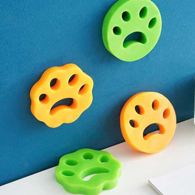 市場 4枚セット 洗濯グッズ ペット いぬ 毛取り 洗濯用 猫 抜け毛取り 洗濯ボール ゴム 猫爪 集毛 犬 肉球 抜け毛 掃除 ねこ