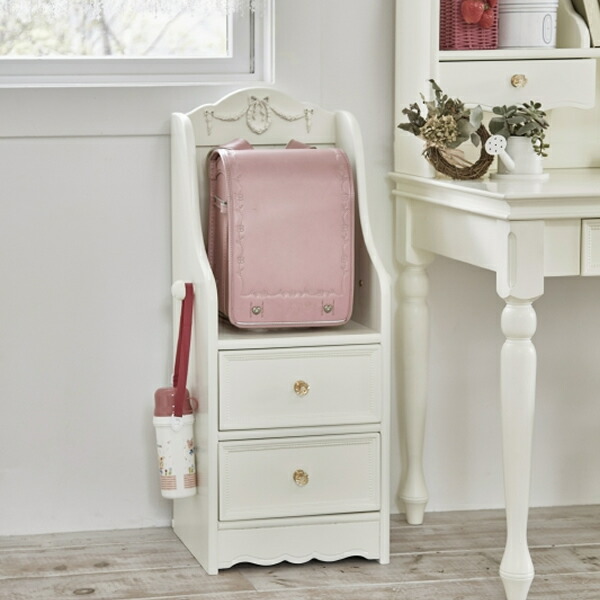 子供部屋 キッズ収納 Rcc 1856wh お姫様 かわいい姫系 アンティーク風 プリンセス ホワイト ランドセルラック ランドセル棚 女の子 女児 幅43cm 白 お試し価格 ランドセル棚