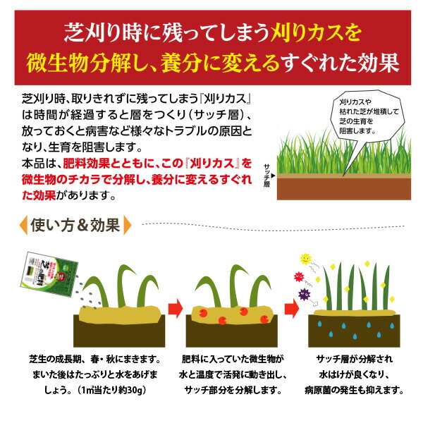 楽天市場 自然応用科学 芝の肥料 サッチ分解成分入 500g5個 セット 25坪 5平米分 夏の芝枯れ 対策に センター発送 ソラニワ