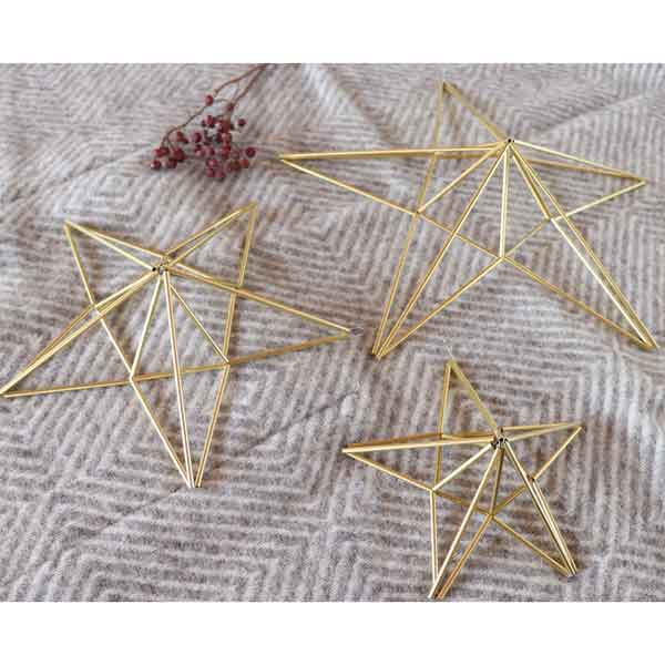 手作りキット 真鍮のヒンメリ 壁かけタイプ星型 S M L3点セット 作り方マニュアル付 インテリア 北欧 おしゃれ オーナメント ガーランド 送料無料 Sermus Es