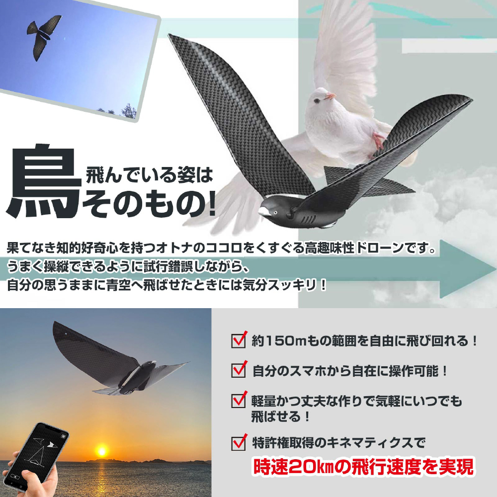 MetaBird ラジコン ドローン 鳥型 バイオメティクス フライング