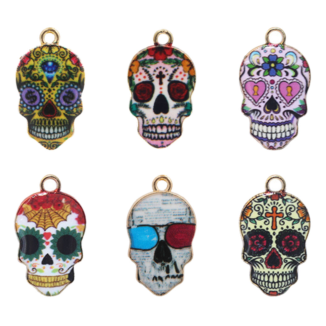 楽天市場】メタル塗装チャーム 骸骨 がい骨チャーム ガイコツ