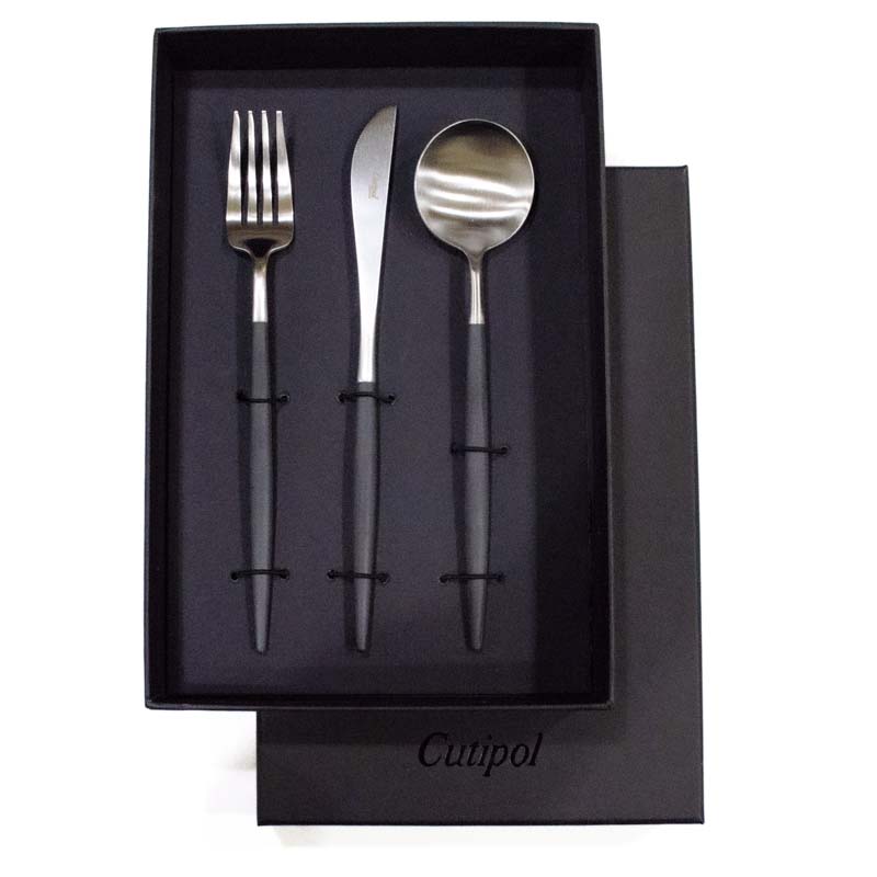 新品未使用】Cutipol カトラリーセット シルバー ブラック