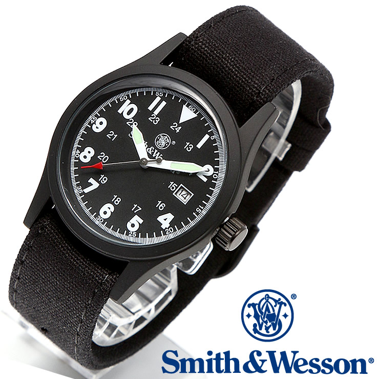 [正規品] スミス＆ウェッソン Smith &amp; Wesson ミリタリー腕時計 MILITARY WATCH BLACK SWW-1464-BK [あす楽] [送料無料]