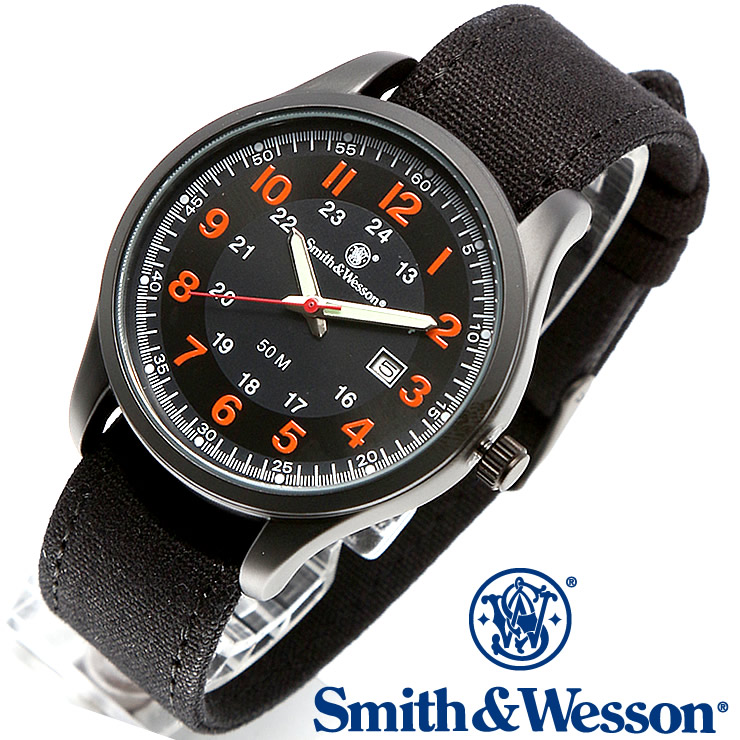 [正規品] スミス＆ウェッソン Smith & Wesson ミリタリー腕時計 CADET WATCH BLACK/ORANGE SWW-369-OR [送料無料] 6,920円