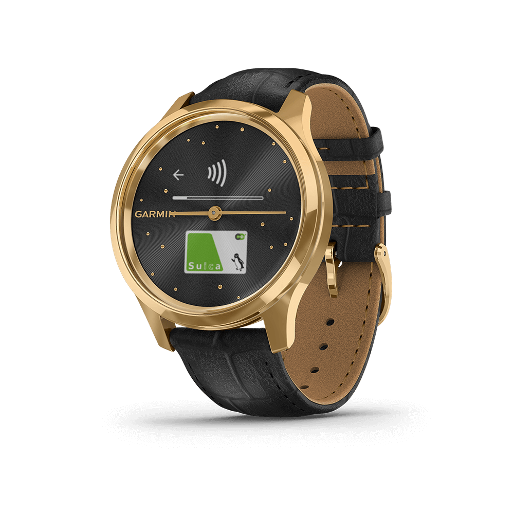 楽天市場 Garmin ガーミン Vivomove Luxe ヴィヴォムーブラグゼ Black Embossed Leather 24k Gold Pvd 010 72 安心のメーカー1年保証 スマートウォッチ ウェアラブル 心拍数 時計専門店タイムタイム