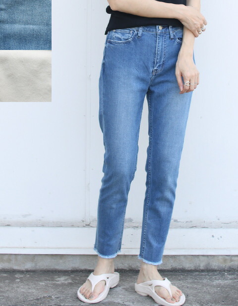 Healthy DENIM（ヘルシーデニム）イージーフリンジデニム  H.Salt Easy（68352903）テーパードデニムパンツ【レディース】 パンツ-レディースファッション