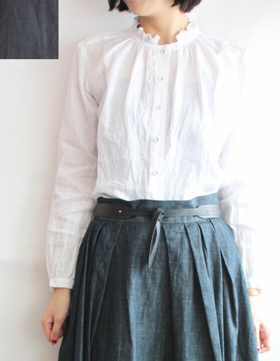 楽天市場 期間限定 10 Off A Piece Of Library アピースオブライブラリー アグネスフリルブラウス リネンブラウス レディース Urchin アーチン